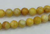 CAB934 15.5 inches 8mm round yellow crazy lace agate beads wholesale