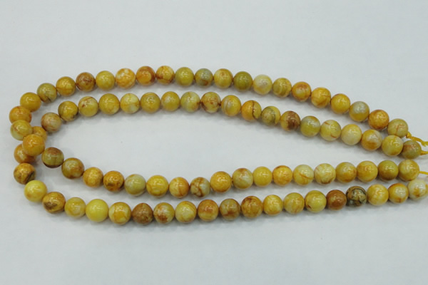 CAB935 15.5 inches 10mm round yellow crazy lace agate beads wholesale