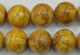 CAB937 15.5 inches 16mm round yellow crazy lace agate beads wholesale