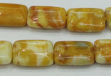 CAB943 15.5 inches 13*18mm rectangle yellow crazy lace agate beads