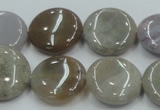 CAB955 15.5 inches 20mm flat round ocean agate gemstone beads