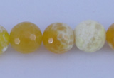 CAB966 15.5 inches 6mm faceted round fire crackle agate beads