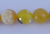 CAB967 15.5 inches 8mm faceted round fire crackle agate beads