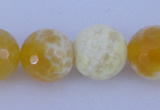 CAB968 15.5 inches 10mm faceted round fire crackle agate beads