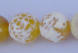 CAB970 15.5 inches 14mm faceted round fire crackle agate beads