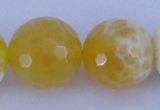 CAB971 15.5 inches 16mm faceted round fire crackle agate beads