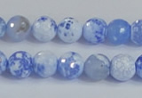 CAB972 15.5 inches 6mm faceted round fire crackle agate beads