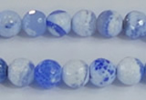 CAB973 15.5 inches 8mm faceted round fire crackle agate beads