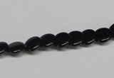 CAB980 15.5 inches 8mm flat round black agate gemstone beads wholesale