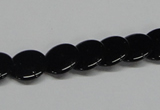 CAB981 15.5 inches 12mm flat round black agate gemstone beads wholesale