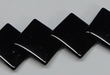 CAB985 15.5 inches 18*18mm rhombic black agate gemstone beads wholesale