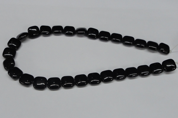 CAB986 15.5 inches 14*14mm square black agate gemstone beads wholesale