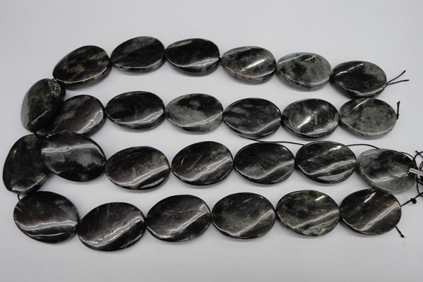 CAE110 15.5 inches 22*30mm twisted oval astrophyllite beads wholesale