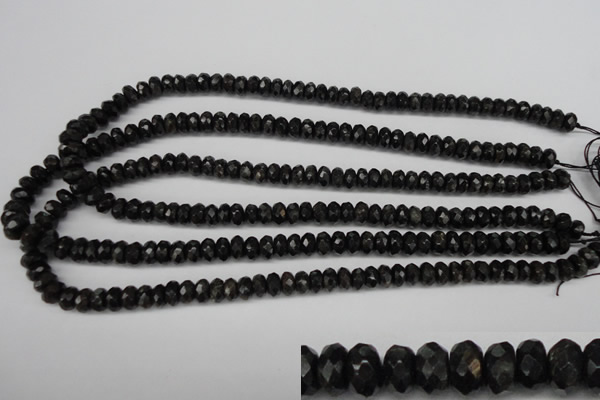 CAE32 15.5 inches 4*8mm faceted rondelle astrophyllite beads wholesale