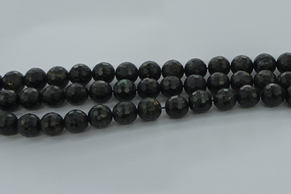 CAE39 15.5 inches 14mm faceted round astrophyllite beads wholesale