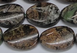 CAF138 15.5 inches 15*20mm twisted oval Africa stone beads