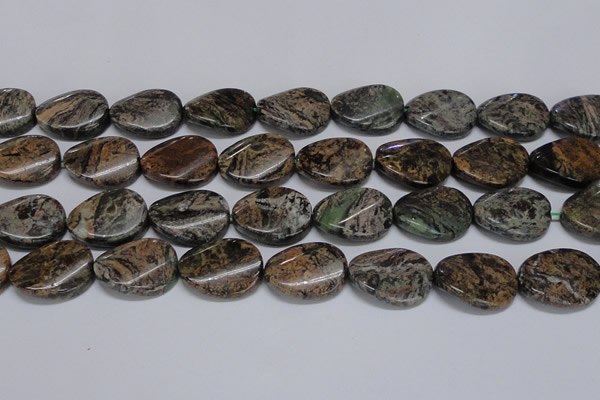 CAF140 15.5 inches 20*30mm twisted oval Africa stone beads