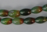 CAG1007 15.5 inches 8*12mm rice rainbow agate beads wholesale