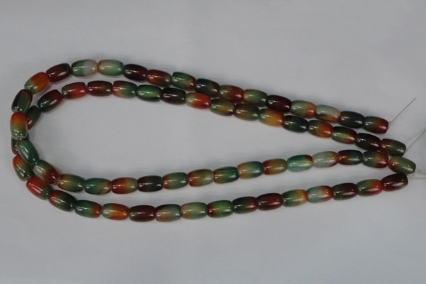 CAG1010 15.5 inches 8*12mm drum rainbow agate beads wholesale