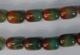 CAG1012 15.5 inches 8*12mm drum rainbow agate beads wholesale