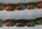 CAG1014 15.5 inches 12*14mm drum rainbow agate beads wholesale