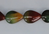 CAG1029 15.5 inches 13*18mm flat teardrop rainbow agate beads