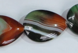 CAG1034 15.5 inches 22*30mm flat teardrop rainbow agate beads