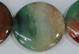 CAG1045 15.5 inches 40mm flat round rainbow agate beads