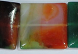 CAG1050 15.5 inches 40*40mm square rainbow agate beads