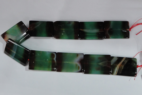 CAG1060 15.5 inches 30*40mm flat tube rainbow agate beads