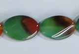 CAG1063 15.5 inches 18*25mm twisted oval rainbow agate beads