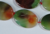 CAG1064 15.5 inches 22*30mm twisted oval rainbow agate beads