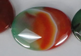 CAG1078 15.5 inches 30*40mm faceted oval rainbow agate beads