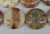 CAG1091 15.5 inches 25mm flat round Morocco agate beads wholesale