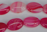 CAG1174 15.5 inches 13*18mm oval line agate gemstone beads