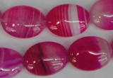 CAG1175 15.5 inches 15*20mm oval line agate gemstone beads