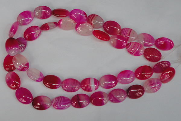 CAG1175 15.5 inches 15*20mm oval line agate gemstone beads