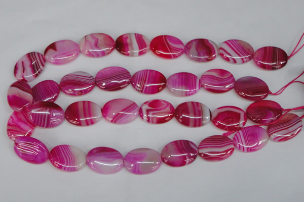 CAG1176 15.5 inches 18*25mm oval line agate gemstone beads