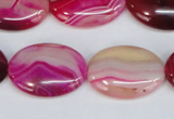 CAG1177 15.5 inches 18*25mm oval line agate gemstone beads