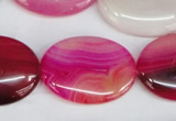 CAG1178 15.5 inches 22*30mm oval line agate gemstone beads