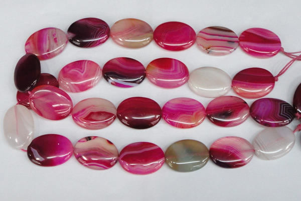 CAG1178 15.5 inches 22*30mm oval line agate gemstone beads