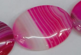 CAG1179 15.5 inches 30*40mm oval line agate gemstone beads