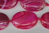 CAG1187 15.5 inches 22*30mm oval line agate gemstone beads