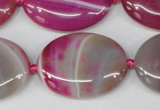 CAG1188 15.5 inches 22*30mm oval line agate gemstone beads