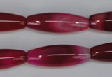 CAG1195 15.5 inches 10*30mm rice line agate gemstone beads