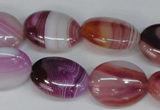 CAG1201 15.5 inches 15*20mm oval line agate gemstone beads