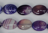 CAG1205 15.5 inches 10*14mm oval line agate gemstone beads