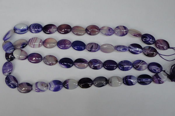 CAG1207 15.5 inches 13*18mm oval line agate gemstone beads