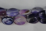 CAG1230 15.5 inches 10*14mm oval line agate gemstone beads