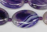 CAG1237 15.5 inches 22*30mm oval line agate gemstone beads